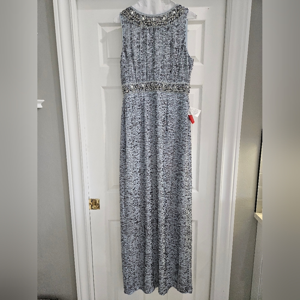 Mac Duggal Blue Sequin Maxi Gown